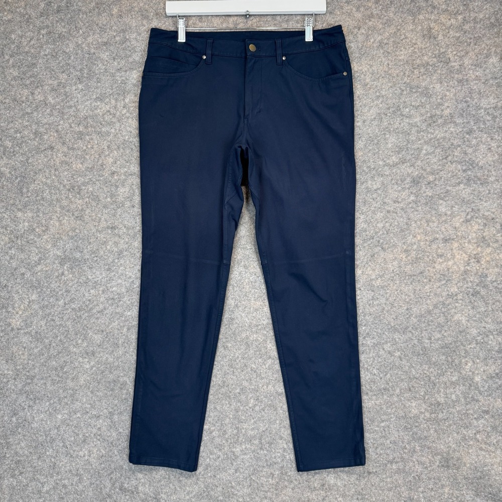 Lululemon ABC Slim Pants Mens 33 Warpstreme Dark Navy Blue Tailored Fit Golf